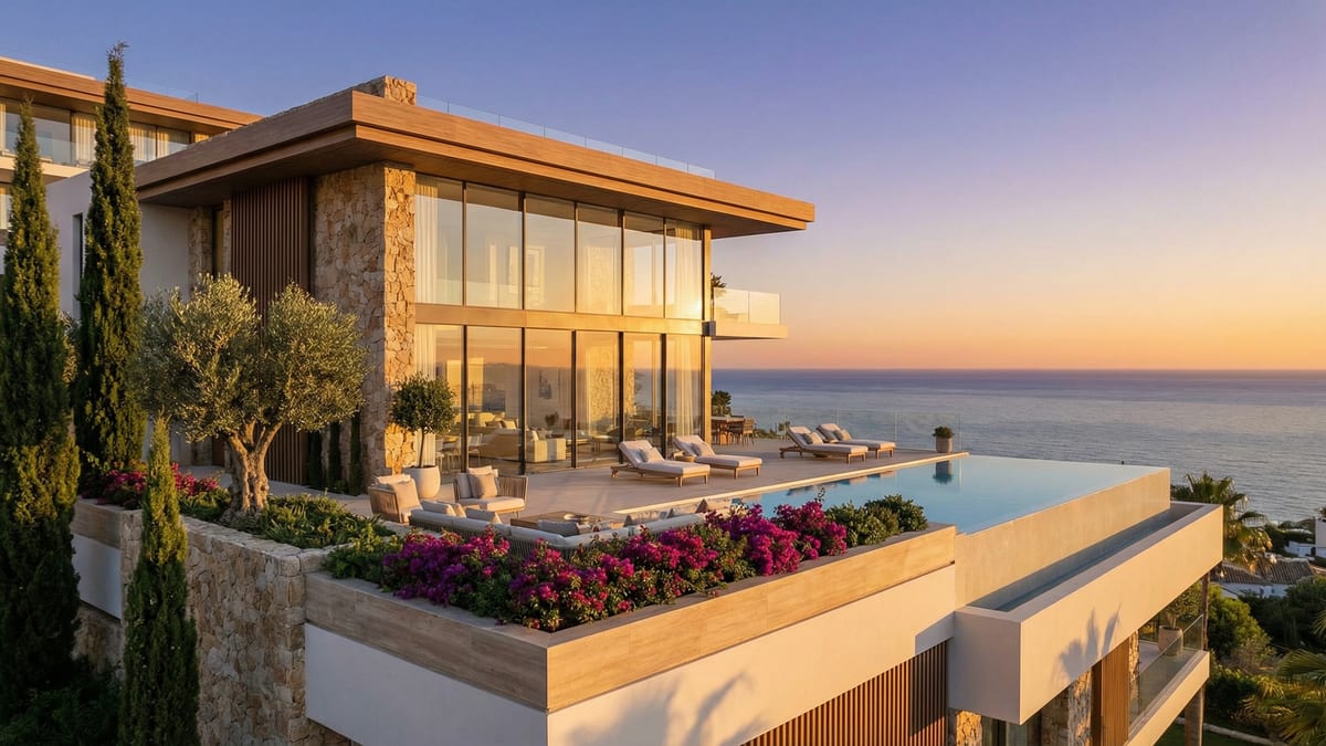 Luxueuze branded residence in Costa del Sol met moderne architectuur, twee slaapkamers, panoramisch zeezicht en een infinity pool.