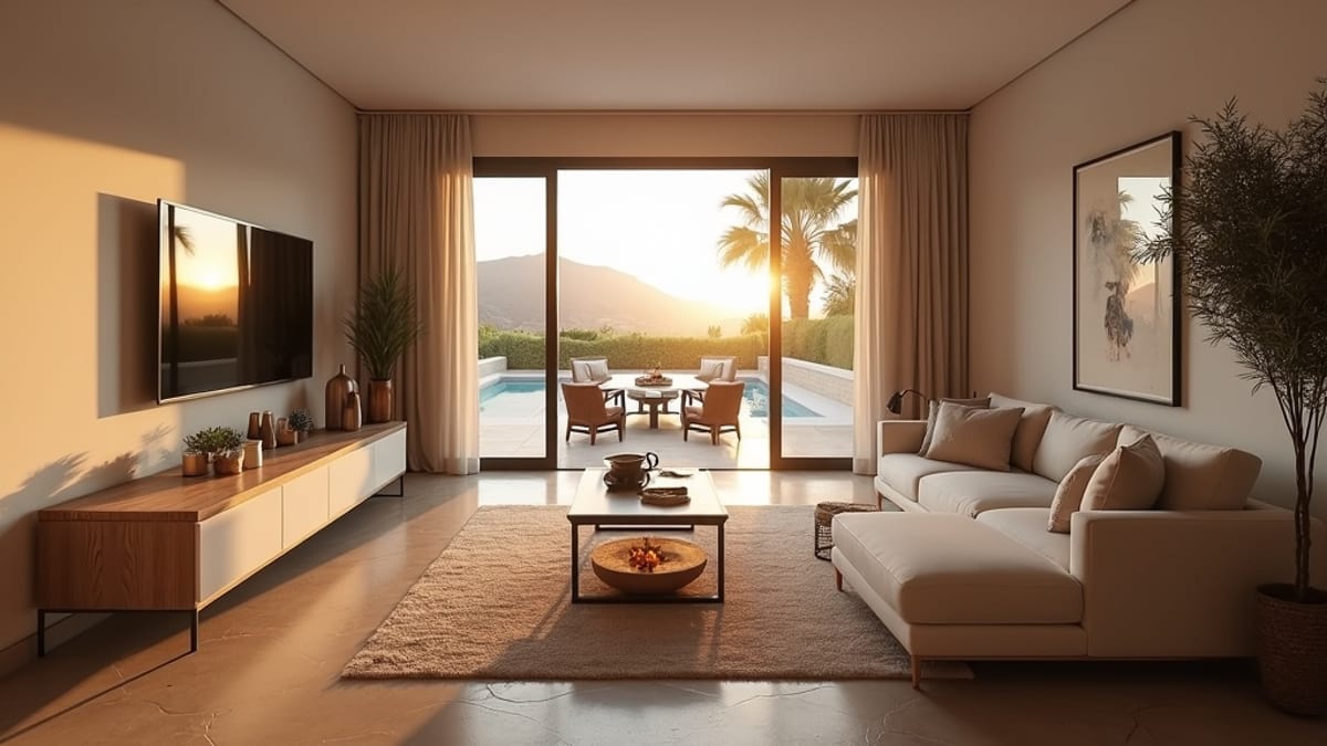 Andalusian luxury living room, Costa del Sol: ideal for holisztikus kezelések, detox programok.