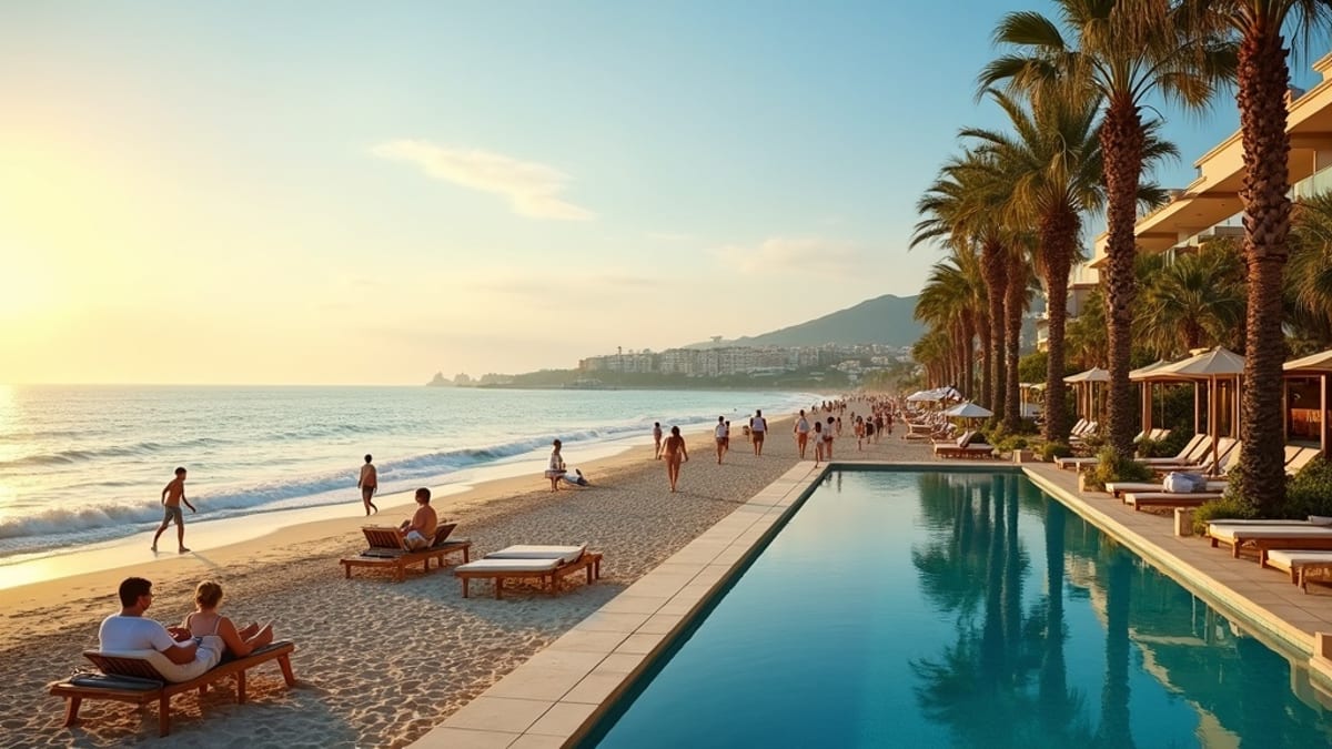 Kystlivsstilen i Costa del Sol, som viser en livlig promenade perfekt for familier som flytter til Costa del Sol med barn.