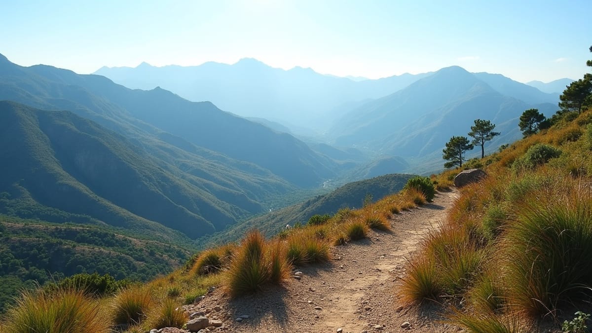 Breathtaking Sierra Blanca mountain view, highlighting the diverse flora och fauna Costa del Sol medelhavsklimat for hiking and outdoor lifestyle.