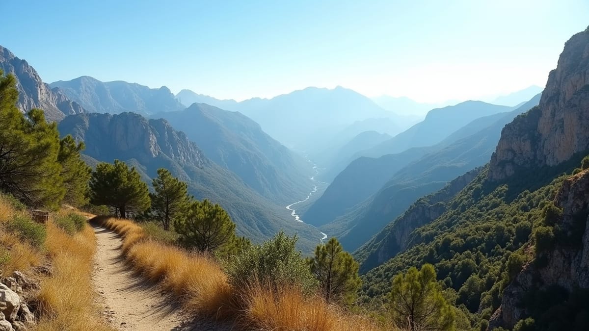 Európai befektetők Costa del Sol modern lakóparkok melletti, napfényes Sierra Blanca-hegyek túraútvonalai.