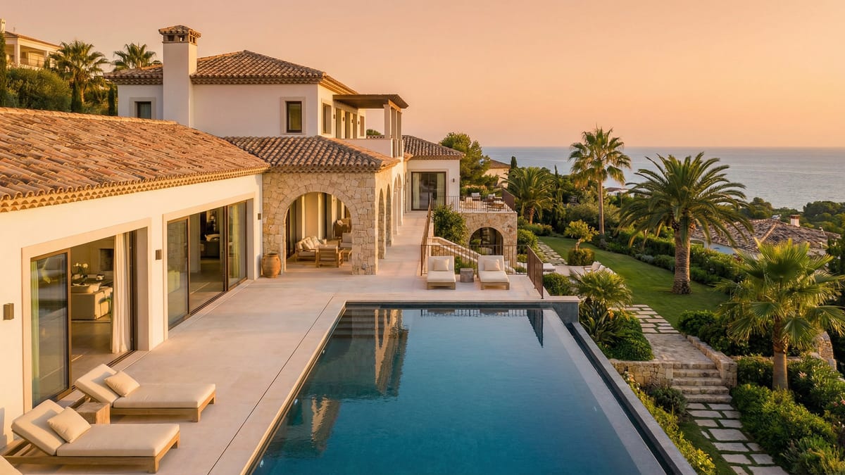 Modern architectural design showcasing Spanish building standards on the Costa del Sol, Spain, with stunning Mediterranean views.