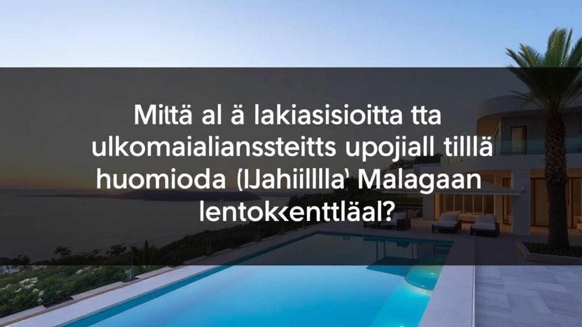 Malagan lentokentän rooli Costa del Solin kiinteistöjen kasvussa - Costa del Solin kiinteistöt