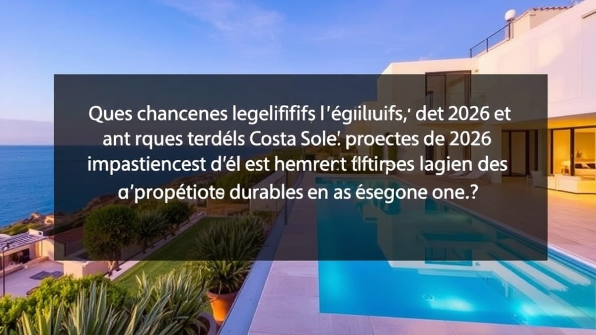 L'analyse coût-avantages de l'immobilier durable : pourquoi la performance énergétique compte pour les acheteurs en Espagne en 2026 - Immobilier Costa del Sol